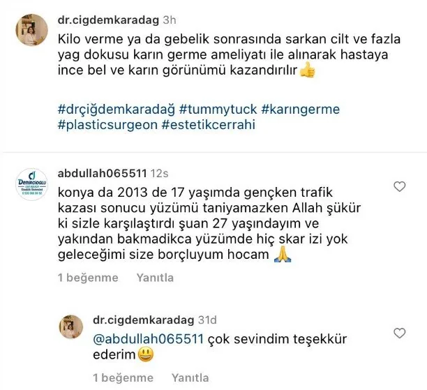 Doç. Dr. Çiğdem Karadağ Müşteri Yorumu
