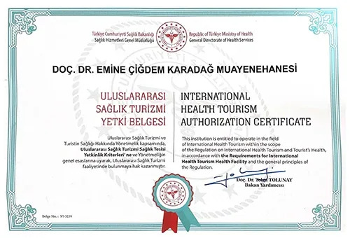 T.C. Sağlık Bakanlığı Sağlık Hizmetleri Genel Müdürlüğü yetki belgesi